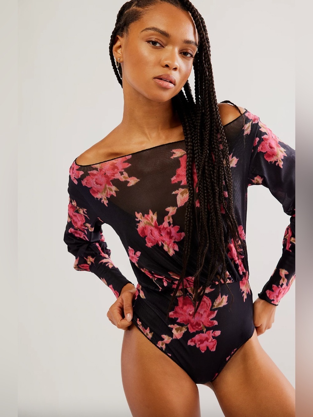 Intimately Free People Undercover Printed Floral Bodysuit